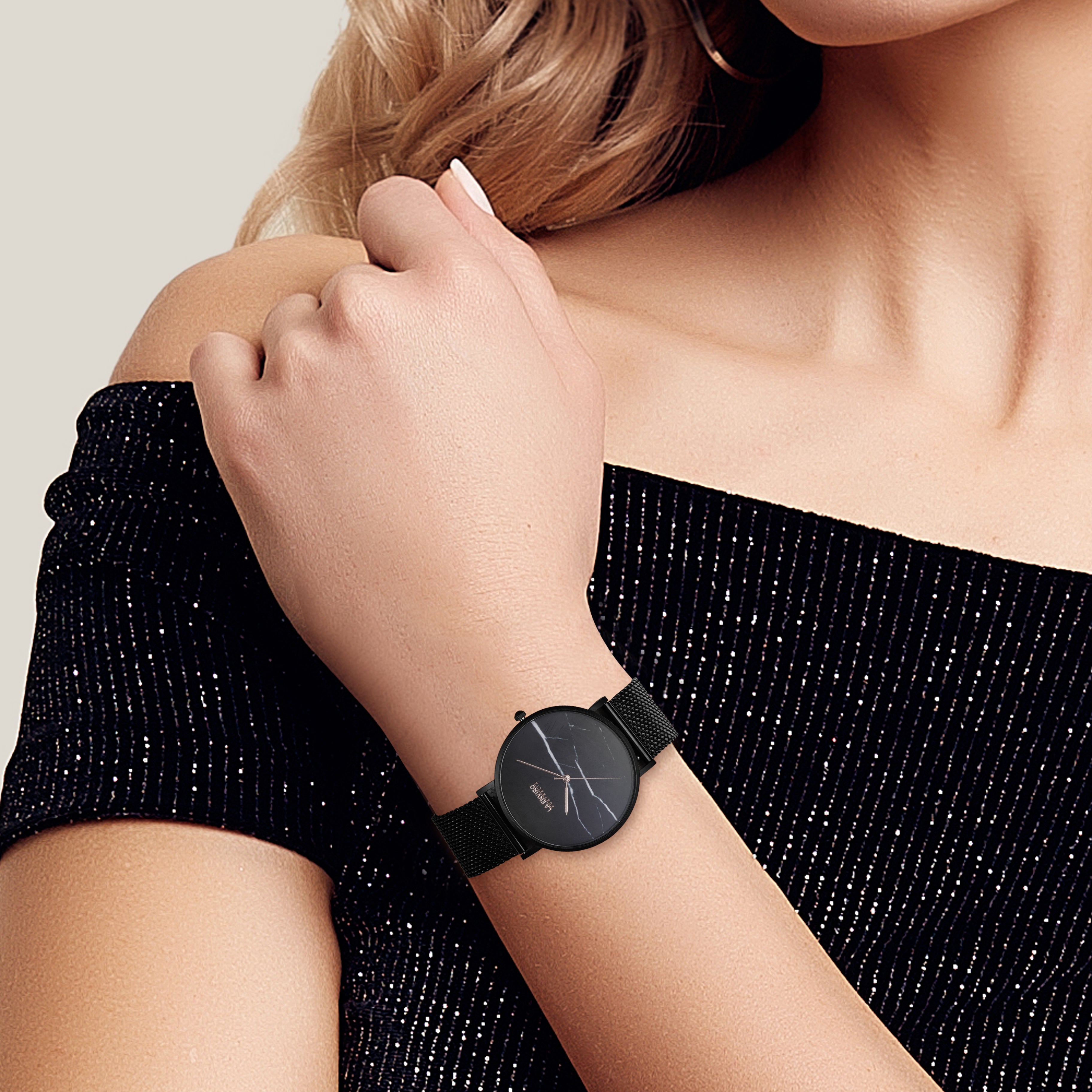 Black With Black Mesh Strap